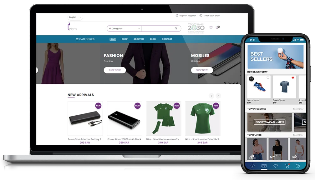 E-Commerce Solution website and mobile app